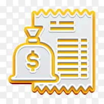 账单图标 账单和支付图标 文本