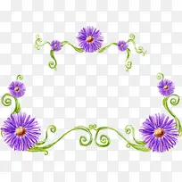 花朵矩形框 紫色 植物