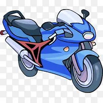 蓝色 汽车 摩托车