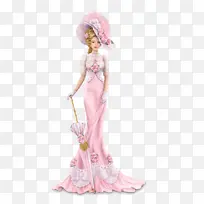 小雕像 粉色 长袍