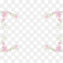 花朵矩形框 粉色 花梗