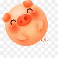 可爱的猪 粉色 橙色