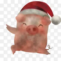 圣诞快乐猪 可爱猪 鼻子