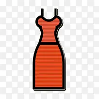 服饰图标 橙色 连衣裙