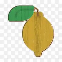 柠檬图标 水果和蔬菜图标 叶子