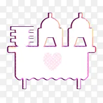 生日和派对图标 婚礼图标 文字