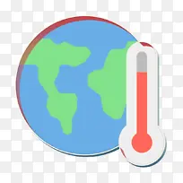 全球变暖图标 天气图标 世界
