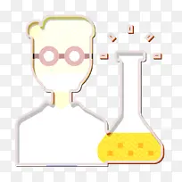 化学家图标 职业图标 黄色