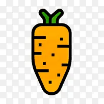 胡萝卜图标 水果和蔬菜图标 黄色