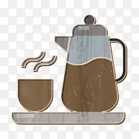 食品和餐厅图标 咖啡馆图标 咖啡壶图标
