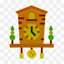 手表图标 布谷鸟时钟图标 时间和日期图标