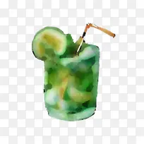 绿色 鸡尾酒装饰 饮料