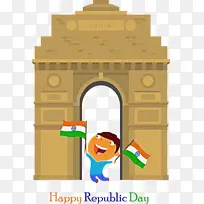 印度共和日快乐 拱门 建筑