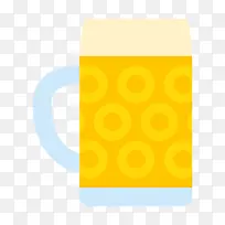 饮料卡通 饮料平面图标 黄色