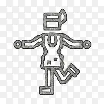 查尔斯顿标志 舞蹈标志 银色