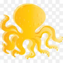 章鱼 黄色 巨大的太平洋章鱼