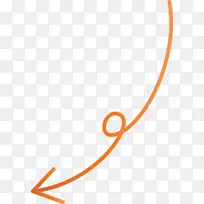 曲线箭头 橙色 线条