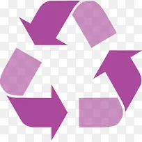 生态循环箭头 紫色 徽标