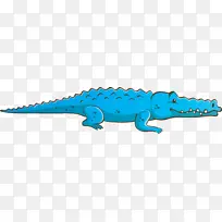 水彩画鳄鱼 动物形象