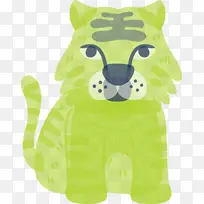 老虎 绿色 动物形象