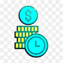 时间是金钱图标 时间和日期图标 投资图标