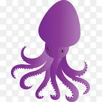 章鱼 巨型太平洋章鱼 紫色