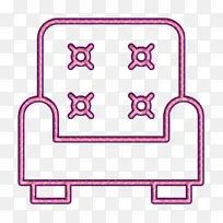 扶手椅图标 内饰图标 粉色
