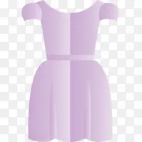水彩连衣裙 紫色 衣服