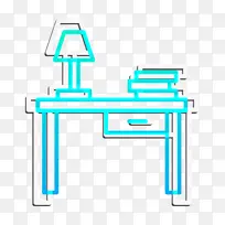 办公桌图标 内饰图标 家具和家居图标