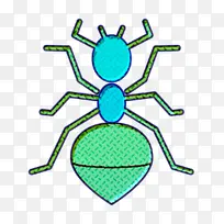 昆虫图标 蚂蚁图标 绿色