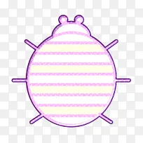 昆虫图标 紫色 粉色