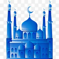 清真寺 斋月斋月 蓝色
