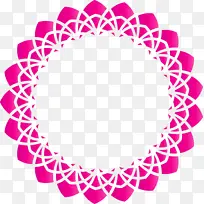 圆形框架 粉色 小地毯
