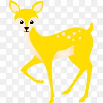 水彩鹿 黄色 野生动物