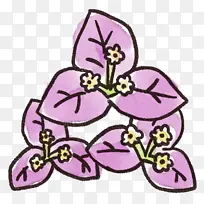 水彩花 粉色 紫色