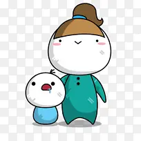 卡通 脸颊 微笑
