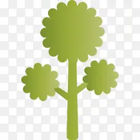抽象树 卡通树 绿色