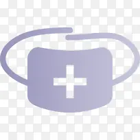 医用口罩 十字架 紫色