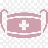 医用口罩 粉色 十字架