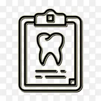 牙科记录图标 牙科图标 线条