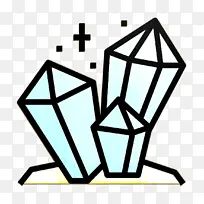 水晶图标 游戏元素图标 线条