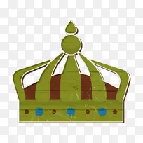 皇冠图标 游戏元素图标 绿色