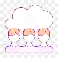 云计算图标 云存储图标 粉色