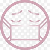 带口罩的表情符号 冠状病毒疾病 面部表情