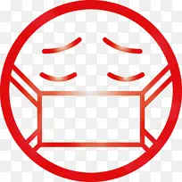 带口罩的表情符号 冠状病毒疾病 水彩