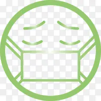 带口罩的表情符号 冠状病毒疾病 面部表情