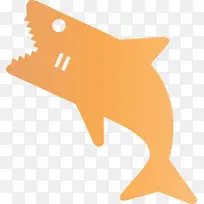 鲨鱼宝宝 鲨鱼 水彩画