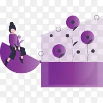 抽象花 紫色 动画
