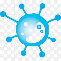 细菌细菌病毒蓝色线条圆形