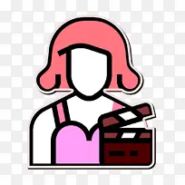 女演员图标 工作和职业图标 粉色